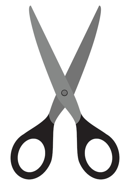 Diseño plano vectorial de tijeras ideal para varias aplicaciones aisladas en fondo blanco