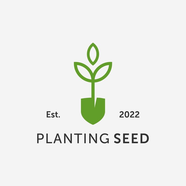 Diseño de plantación de logotipo de hierba ecológica