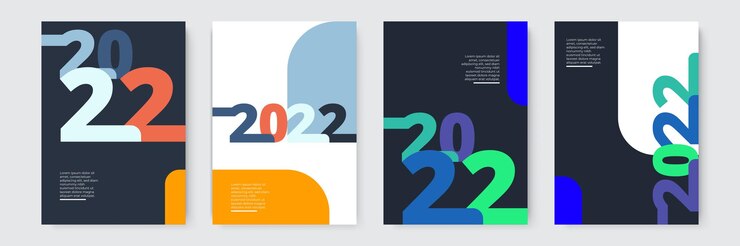 Vector diseño de plantilla 2022 tipografía fuerte colorido y fácil de recordar diseño para presentación de marca ...