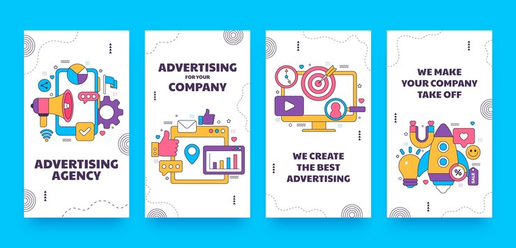 Vector diseño de plantilla de agencia de publicidad.