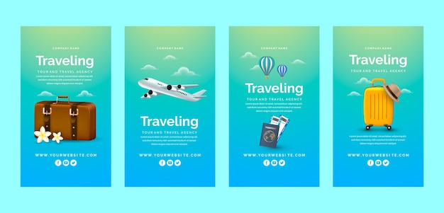 Diseño de plantilla de agencia de viajes realista