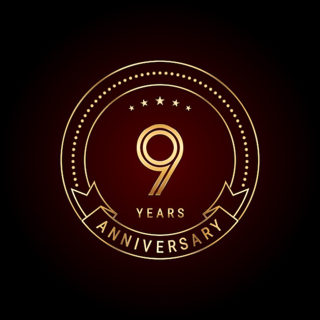 diseño de plantilla de aniversario de 9 años