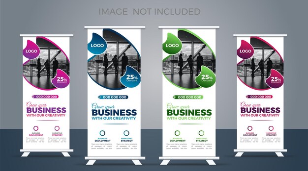 Diseño de plantilla de banner acumulativo de vectores corporativos
