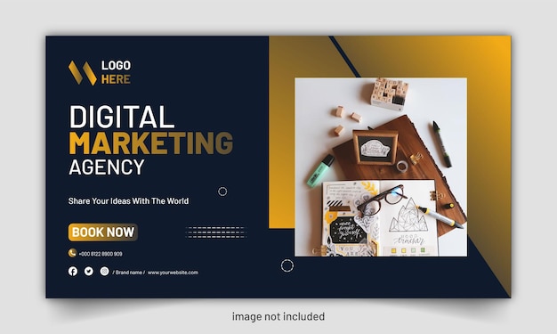 Diseño de plantilla de banner de agencia de marketing digital
