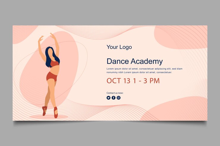 Diseño de plantilla de banner de baile femenino