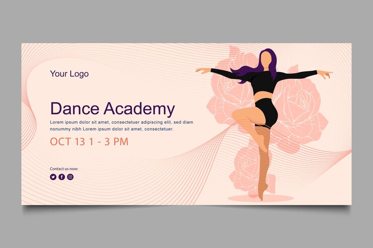Diseño de plantilla de banner de baile femenino