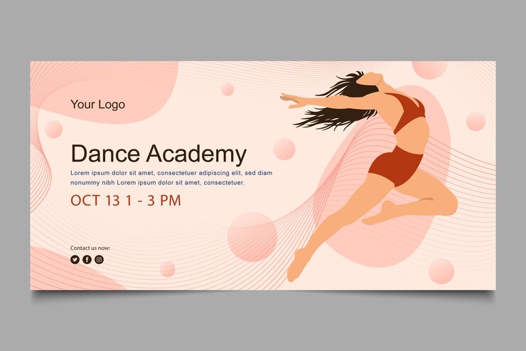 Diseño de plantilla de banner de baile femenino