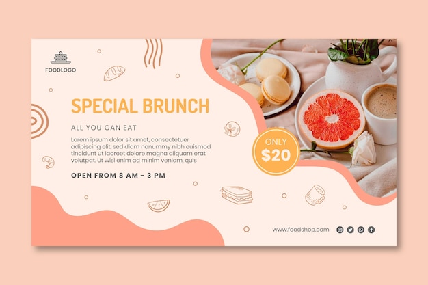 Diseño de plantilla de banner de brunch