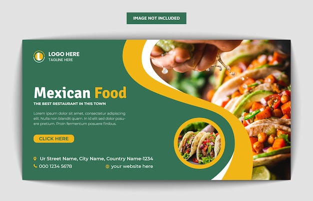 Vector diseño de plantilla de banner de comida mexicana sabrosa