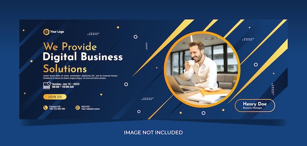 Diseño de plantilla de banner de conferencia de negocios para marketing de seminarios web