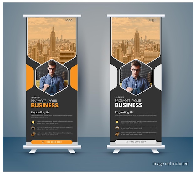 Diseño de plantilla de banner enrollable moderno de negocios de vector libre mostrar standee para fines de presentación