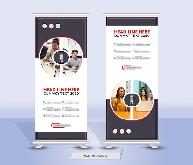 Diseño de plantilla de banner enrollable para negocios corporativos