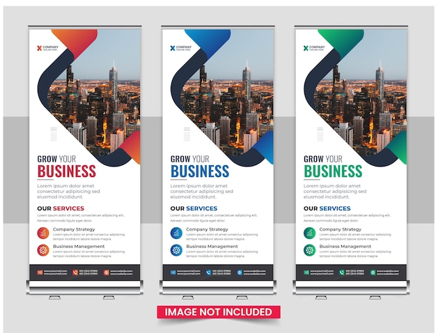 Diseño de plantilla de banner enrollable o de soporte de negocios corporativos