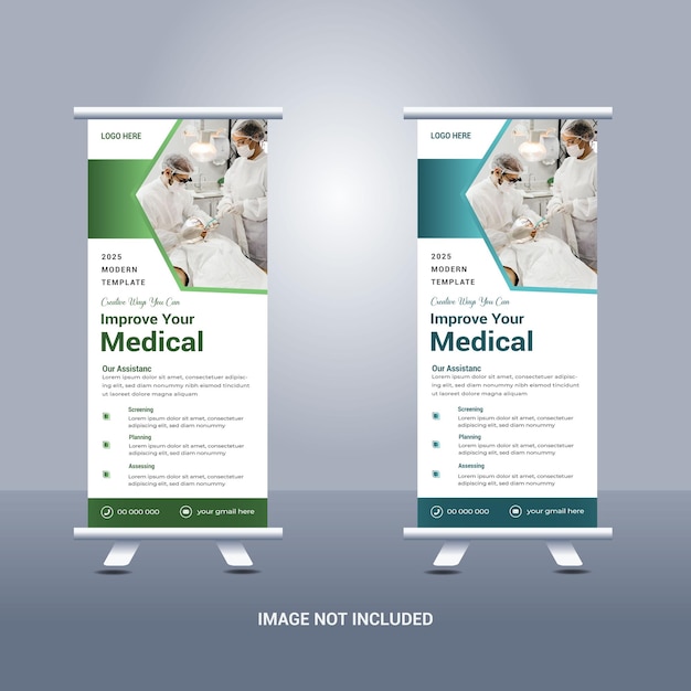 Diseño de plantilla de banner enrollable simple
