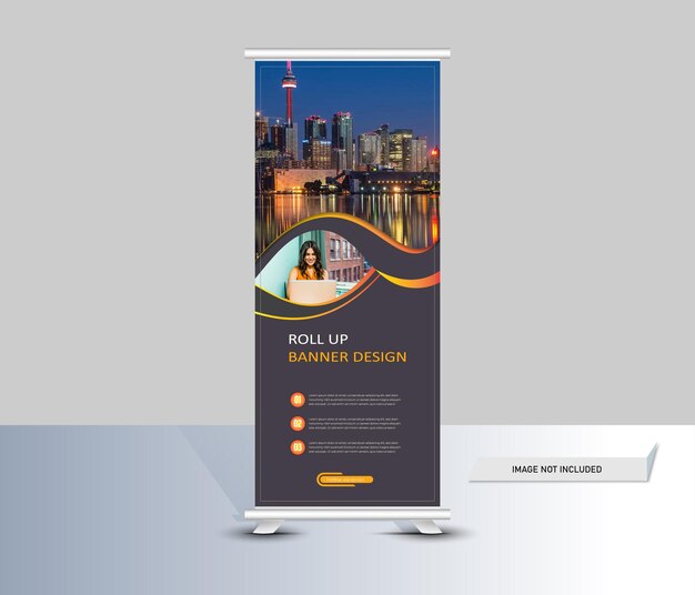 Diseño de plantilla de banner enrollado oscuro