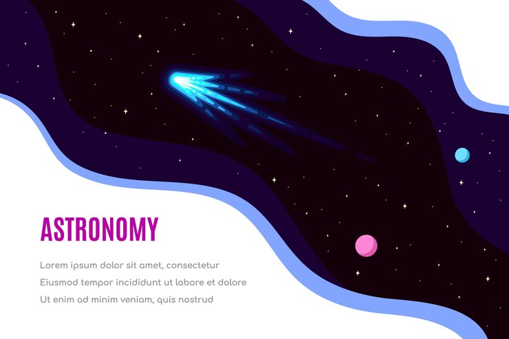 Vector diseño de plantilla de banner de espacio exterior, ciencia, astronomía y astrofísica