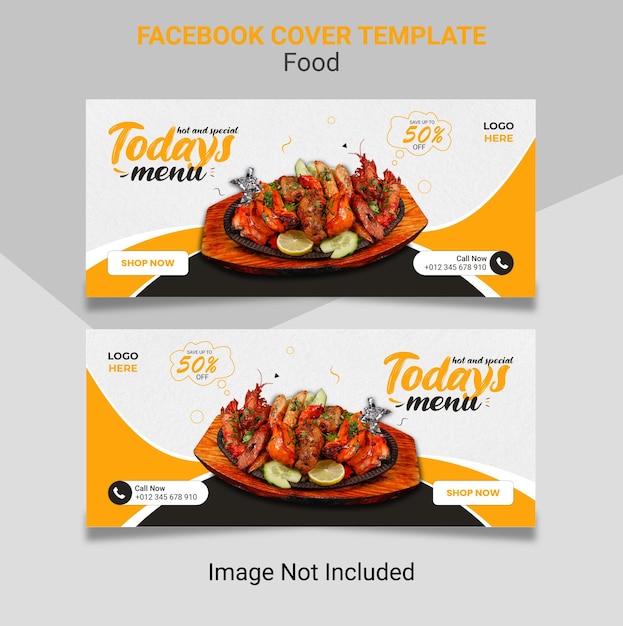 Diseño de plantilla de banner de facebook de comida deliciosa especial.