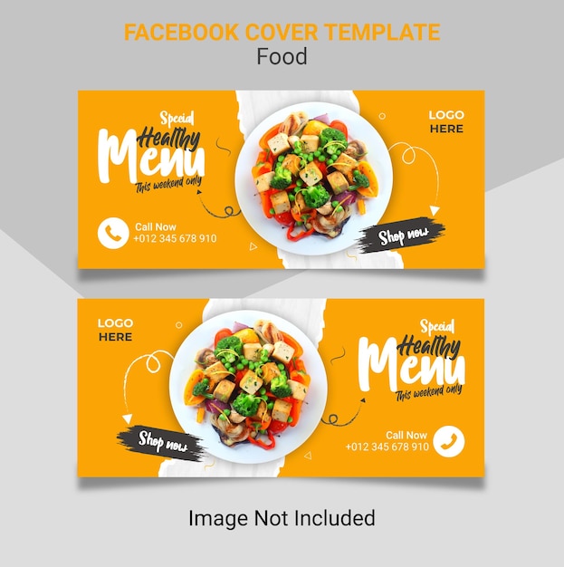 Diseño de plantilla de banner de Facebook de comida deliciosa especial.