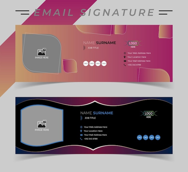 Diseño de plantilla de banner de firma de correo electrónico corporativo para uso comercial o personal