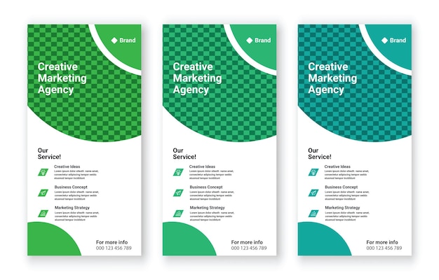 Diseño de plantilla de banner de historias de Instagram de negocios de marketing digital