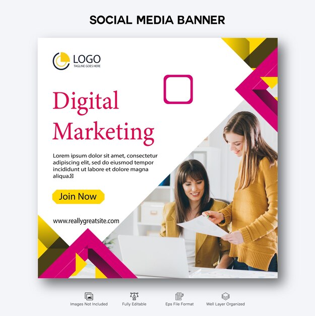 Diseño de plantilla de banner horizontal de seminario web de negocios.