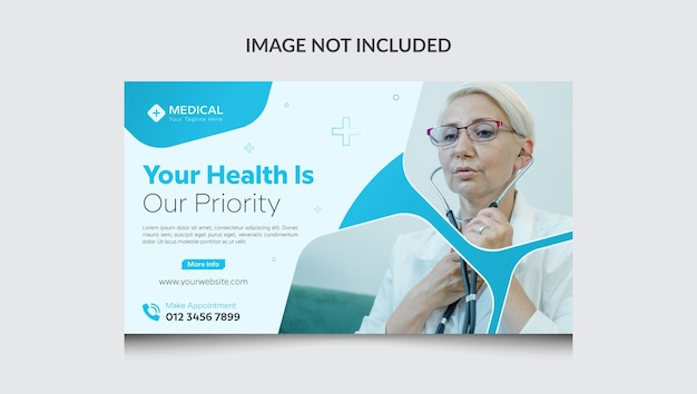 Vector diseño de plantilla de banner médico para publicidad de banner de publicación en redes sociales