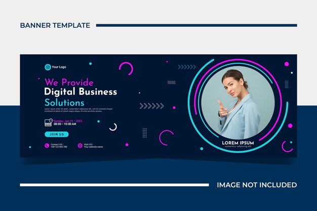 Diseño de plantilla de banner moderno para seminario web de negocios