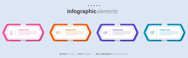 Diseño de plantilla de banner de negocio de infografía vectorial