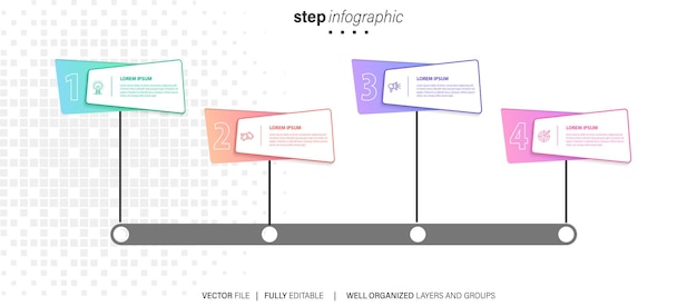 Diseño de plantilla de banner de negocio de infografía vectorial