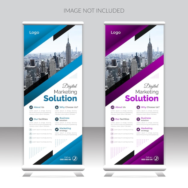 Diseño de plantilla de banner de negocios modernos de vector libre Diseño único de banner de stand de rollo