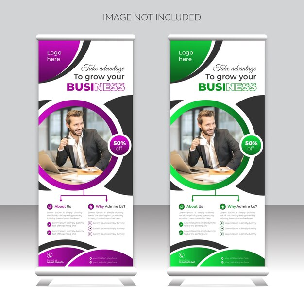 Diseño de plantilla de banner de negocios modernos de vector libre Diseño único de banner de stand de rollo