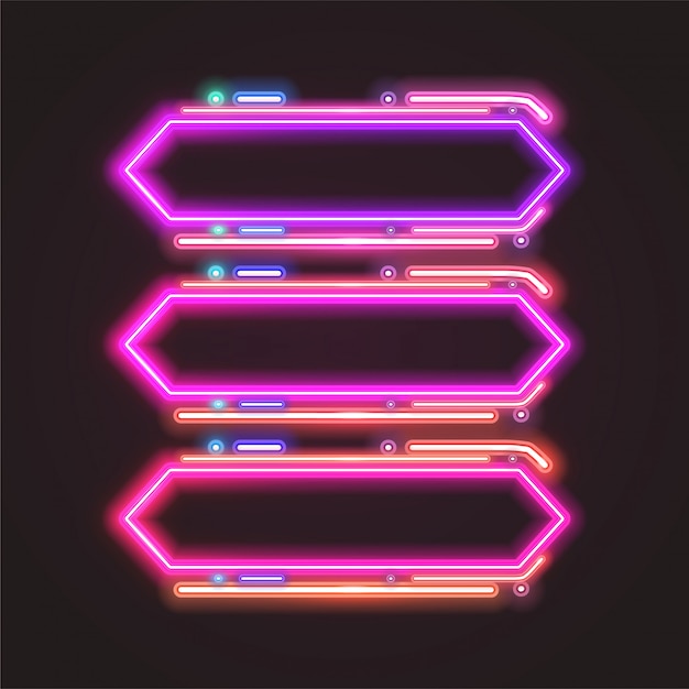 Diseño de plantilla de banner de neón.