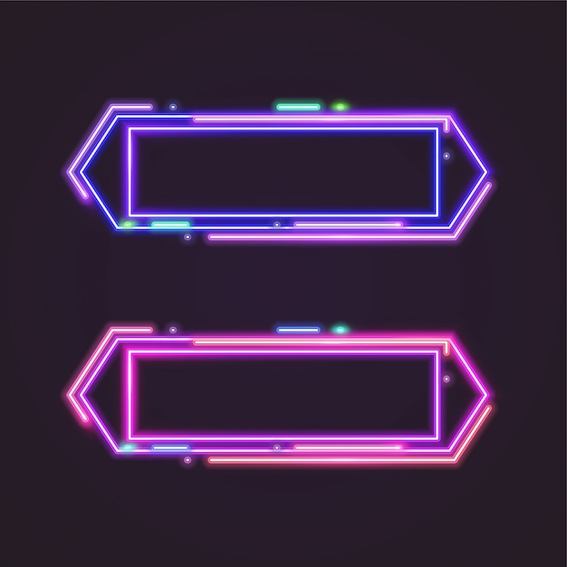 Diseño de plantilla de banner de neón.