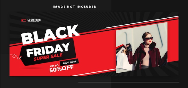 Vector diseño de plantilla de banner de portada de las redes sociales del black friday sale