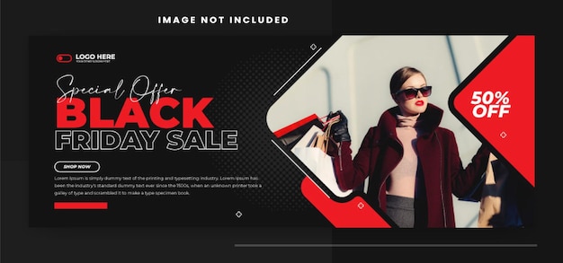 Diseño de plantilla de banner de portada de las redes sociales del Black Friday Sale