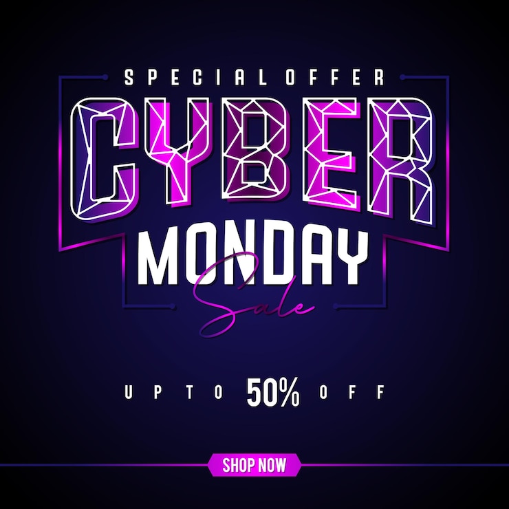 Vector diseño de plantilla de banner promocional venta especial de la oferta especial del lunes cibernético ilustración vectorial