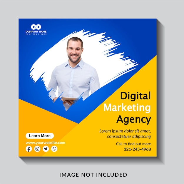 Vector diseño de plantilla de banner de redes sociales de agencia de marketing digital