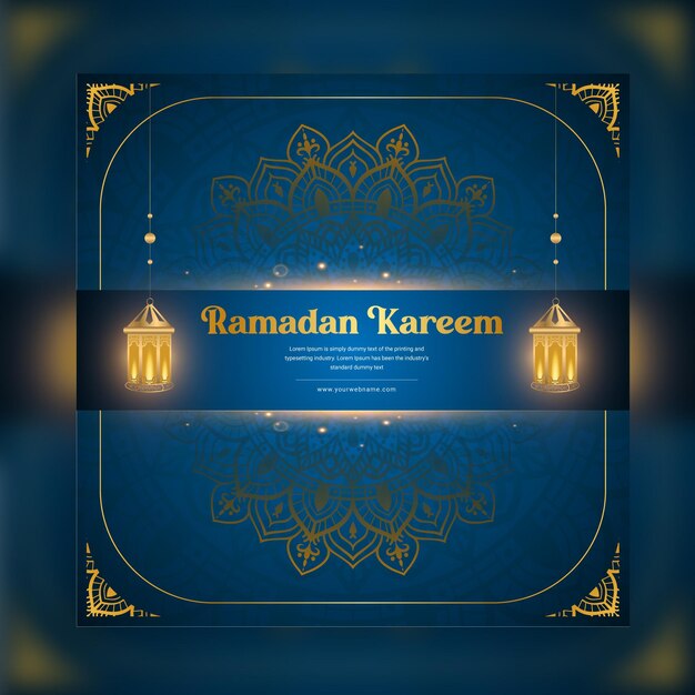 Diseño de plantilla de banner de redes sociales del festival islámico ramadan kareem