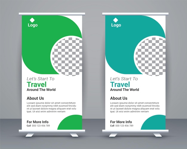 diseño de plantilla de banner roll up de negocios