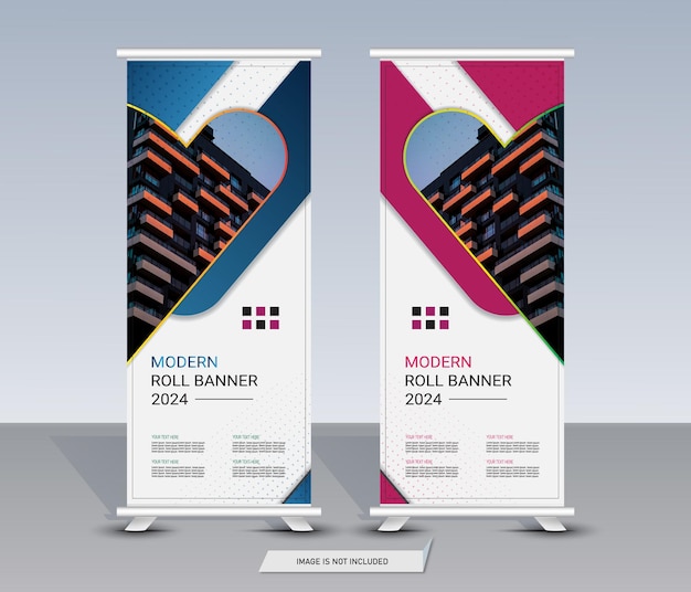 diseño de plantilla de banner roll up de negocios