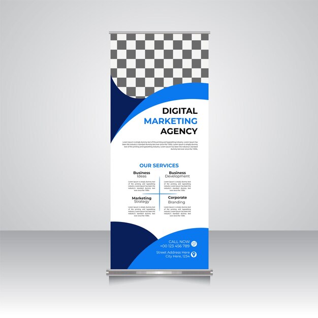 diseño de plantilla de banner de rollo vectorial