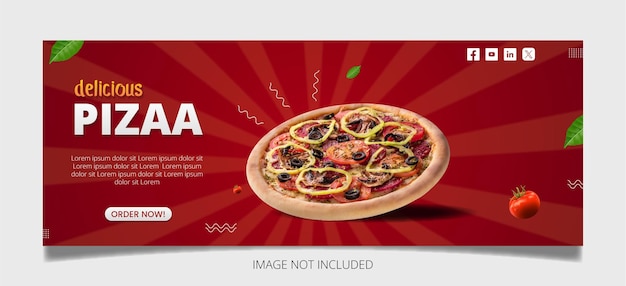 Vector el diseño de la plantilla de banner de supreme hot restaurant pizza