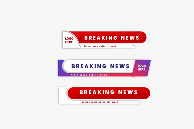 Diseño de plantilla de banner de tercer inferior geométrico degradado moderno Vector premium