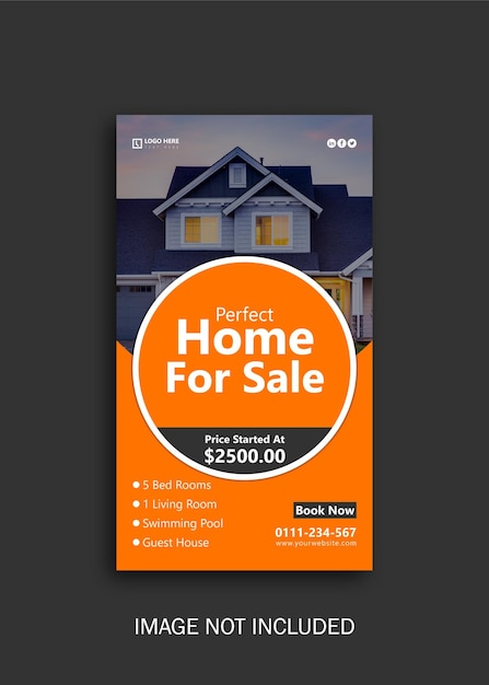Vector diseño de plantilla de banner de tienda de facebook de instagram de venta de casas