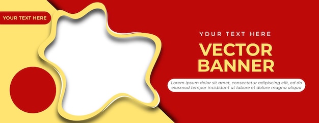 Vector diseño de plantilla de banner vectorial amarillo crema y rojo