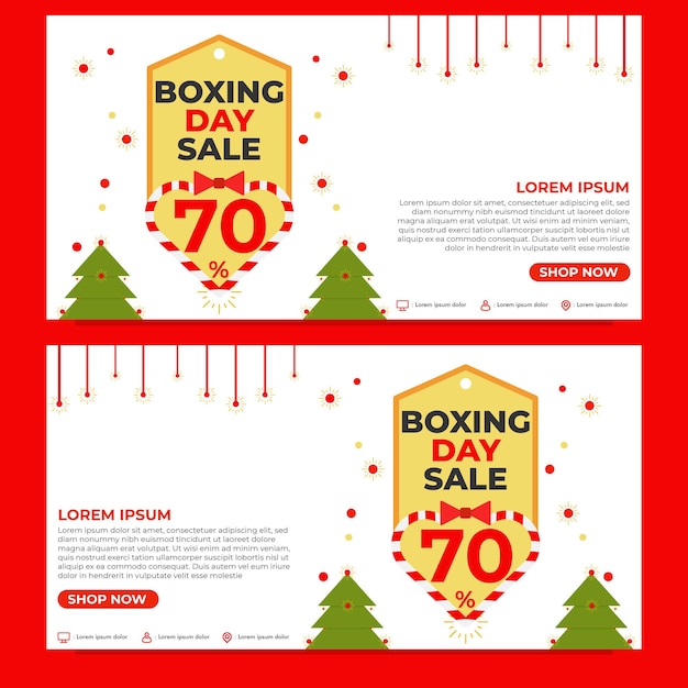 Diseño de plantilla de banner de venta de boxing day