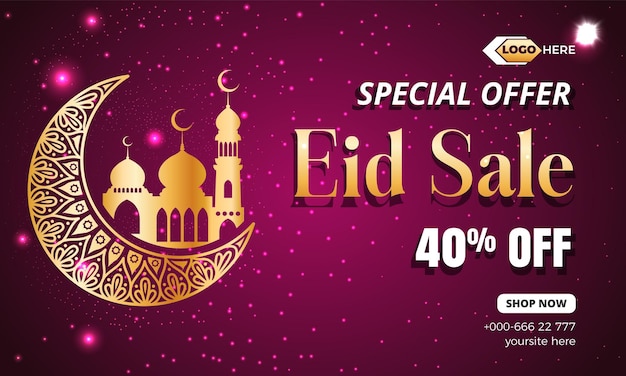 Diseño de plantilla de banner de venta de eid