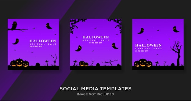 Diseño de plantilla de banner de venta especial de halloween.