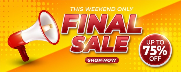 Diseño de plantilla de banner de venta final rojo para fondo de compras en línea