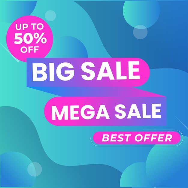 Diseño de plantilla de banner de venta con fondo geométrico Gran oferta especial de venta especial de hasta 80 descuentos Súper